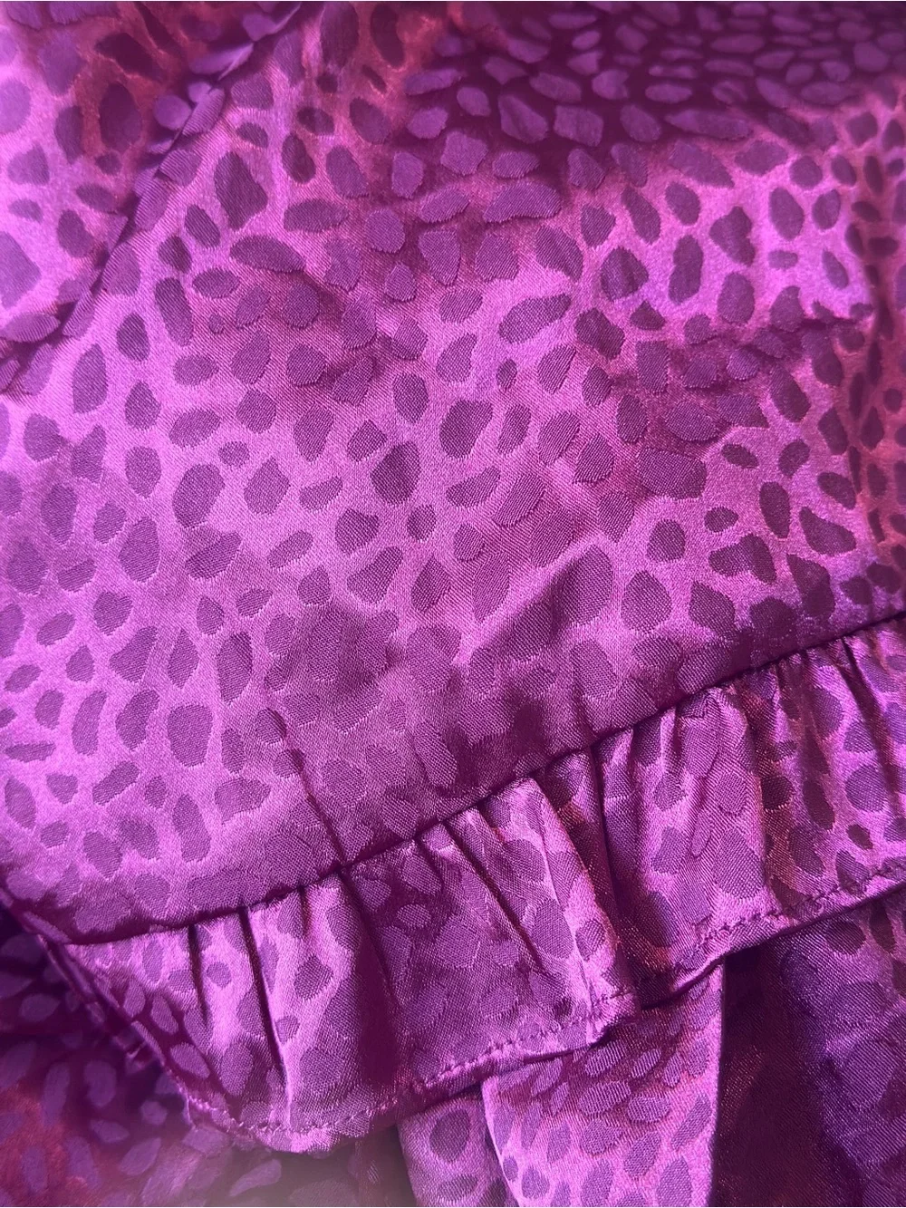 Tie-Front Ruffled Mini Dress in Deep Wine - Picture 2 of 6